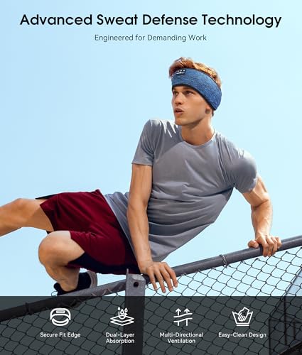 MUSICOZY Bluetooth 5.4 Sleep Headphones Headband Sports Wireless Audio | Earbuds 2 in 1 Design with Breathable Stretch Fabric, HD Stereo Sound Speakers for Workout Yoga Running, Nighttime Sleep Use - color: Blue