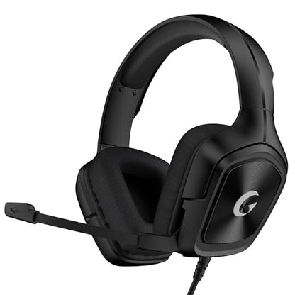 AOC Wired Gaming Headset for PS5, Xbox, PC, HD Mic, Stereo Bass, 79in Cable | 207g Ultra-Lightweight Gaming Headphones with 3.5mm Splitter, Gamer Gifts - color: Jet Black