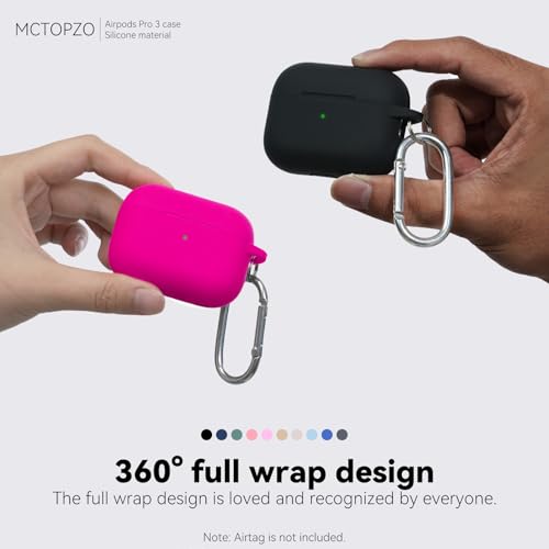 for AirPods Pro 3 Case 2025,Come with Cleaner Kit,Hot Pink | Silicone Protective Cover for Airpod Pro 3rd Generation Case with Keychain,for Women Men,One-Piece Design,Shockproof - color: E-Hot Pink