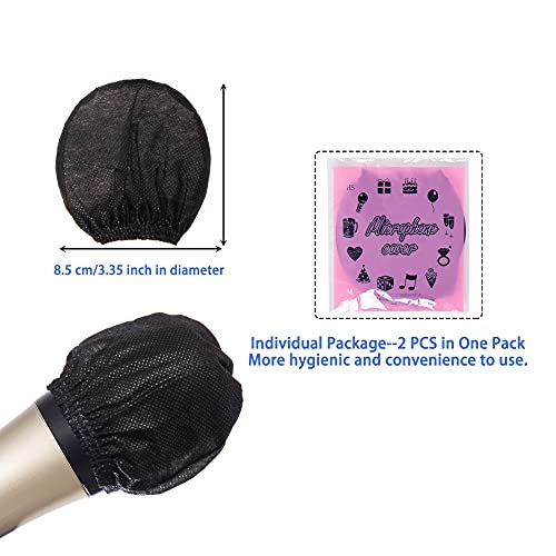 Disposable Microphone Cover 400 PCS | Individually Wrapped Mic Cover, Elastic Band Design Suits for Most Handheld Microphones, for Public, Karaoke, Non-woven - color: 400 PCS-Black