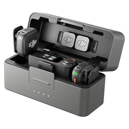DJI Mic 3 (2 TX + 1 RX + Charging Case) Advanced Mini Wireless Microphone CP.RN.00000480.01 Bundle with 1 YR CPS Enhanced Protection Pack, 2X Deco Essentials 3.5mm Clip-On Mini Lapel Mic - size: DJI Mic 3 + 1 YR CPS Bundle