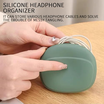 5Pcs Silicone Headphone Organizer,Earbud Case,3Pcs Data Cable Storage Case,Silicone Pouch for Earbud,Mini Key Box-Portable Wired Headphone Organizer