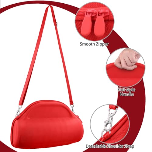 co2CREA Case for JBL Charge 6 Portable Bluetooth Speaker, Red | High-Density Foam Padding, Reinforced Handle, Detachable Shoulder Strap, Compact Lightweight Design, Dust Protection - color: Red Case
