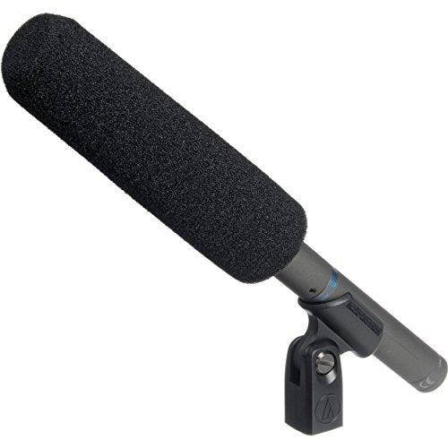 Audio-Technica AT897 Line/Gradient Shotgun Condenser Microphone | XLR-3M connector with supercardioid polar pattern and low-cut switch for video, broadcast and long-range audio