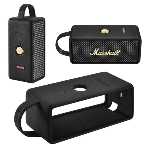 Silicone Case for Marshall EMBERTON III Portable Bluetooth Speaker,Soft Silicone Protective Case Compatible with Marshall EMBERTON III Portable Bluetooth Speaker (Black) - color: Black