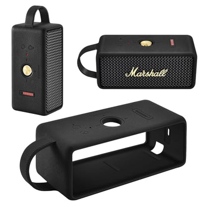 Silicone Case for Marshall EMBERTON III Portable Bluetooth Speaker,Soft Silicone Protective Case Compatible with Marshall EMBERTON III Portable Bluetooth Speaker (Black) - color: Black