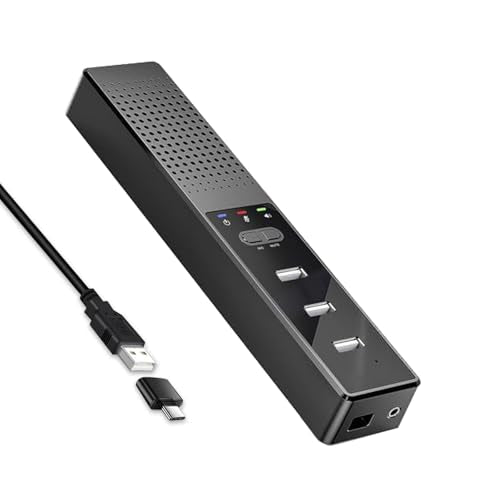 3 in 1 USB Computer Speaker with Microphone, PC Laptop Desktop Conference Speaker with Mic for Smart Home Office and Online Study，360 Degree Enhanced (1-Classic) - style: 1