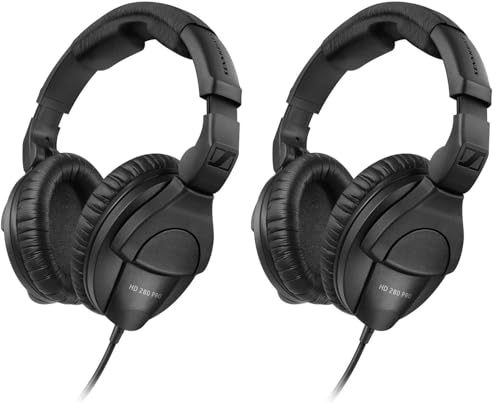 Sennheiser HD 280 Pro Headphone, Black (Pack of 2) - size: (Pack of 2)