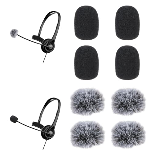 GORGECRAFT 20Pcs 2 Styles Mini Microphone Windscreens Furry Windscreen Foam Cover Set High Density Mic Lapel Headset Cover Protection for Lavalier Microphone Muff Windshield Windjammer Deadcat