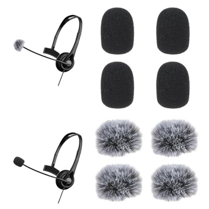 GORGECRAFT 20Pcs 2 Styles Mini Microphone Windscreens Furry Windscreen Foam Cover Set High Density Mic Lapel Headset Cover Protection for Lavalier Microphone Muff Windshield Windjammer Deadcat