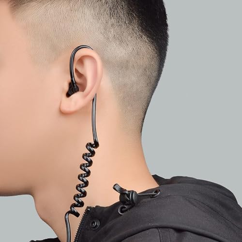 10 Pack Blck Ear Pieces,Acoustic Coil Tube Earpiece for Two-Way Radios, Compatible with Baofeng, Motorola, Kenwood, Retevis, Midland, Walkie Talkie Headset - color: Blck Ear Pieces10 pack