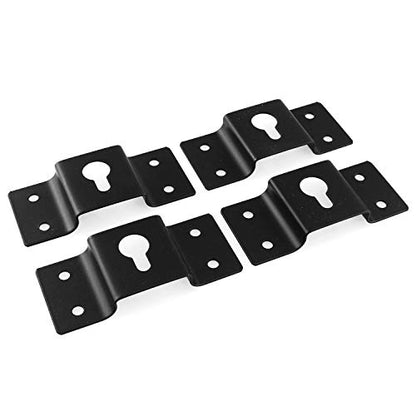 DGZZI Hanging Speaker Bracket 4PCS Wall Mount Iron Hook Hanger Plate Connector with Mounting Screws for Surround Sound Box Audio Speaker