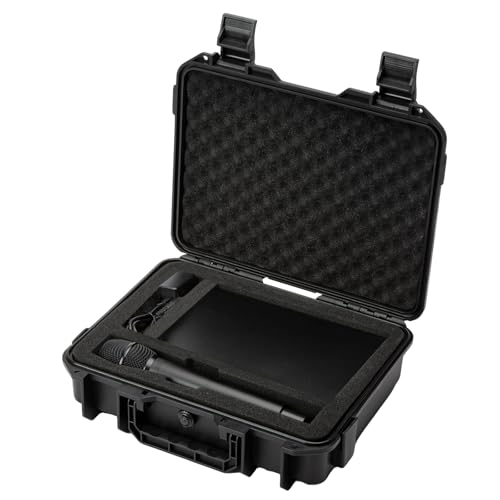 Microphone Carrying Storage Hard Case+ Custom Foam（Pre-cut Mic Slot & DIY Foam）| for Mic Audio Gear Mic Bag Microphone Hard Carrying Travel Case