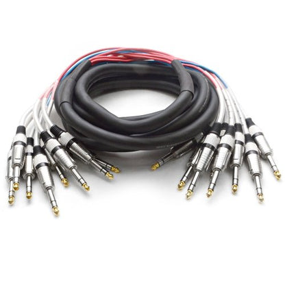 8 Channel 1/4" TRS Snake Cable - 15 Feet Long - Serviceable Ends - Pro Audio Effects Snake for Live Live, Recording, Studios, and Gigs - Patch, Amp, Mixer, Audio Interface 15' - size: 15 Foot - 8 Channel
