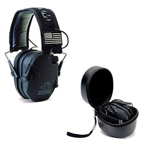 Walker's Razor Slim Electronic Earmuffs | Protective Case - color: American Patriot/Black