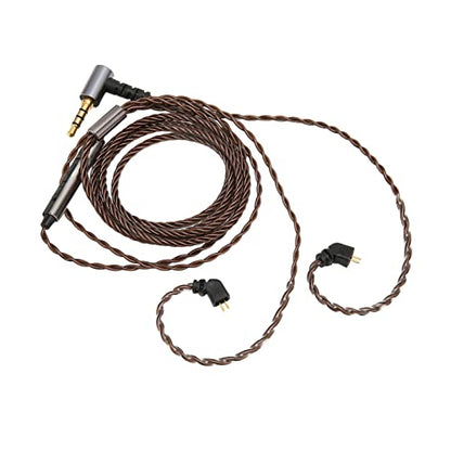 2 Pin 0.78mm Detachable Earphone Cable with Microphone, OFC Core Upgrade Right Angle Plug Replacement Cable for TFZ TRN AS10 AS06 ZST ZS3 Headphones