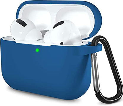 Lerobo for AirPod Pro Case, Soft Silicone Cover with Keychain, Blue | Drop Protection, Scratch & Dust Resistant, Wireless Charging, Compatible with Apple AirPods Pro 2/1 Case Cover for Women Men - color: Blue