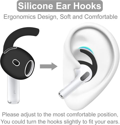 3 Pairs AirPods4 Ear Hooks Covers Grip Ear Fin Anti Slip Wing Tips Accessories Compatible with AirPods 4 Earbuds, Black 901 - color: Black