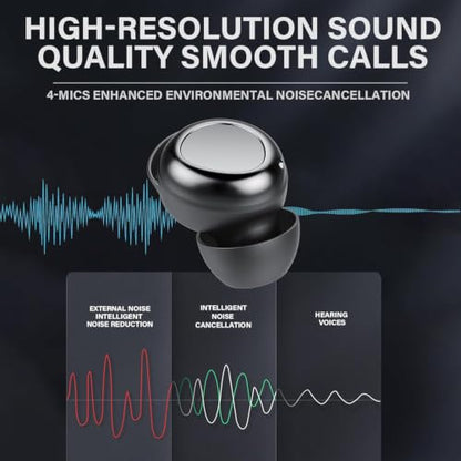 Wireless Earbuds, Hybrid ANC 40dB Noise Cancelling Headphones, 50H Playtime, Bluetooth 5.4, 10mm Drivers with 5 EQ, ENC Dual Mic, IPX7 Waterproof, Digital Battery Display iOS/Android Sport/Sleep
