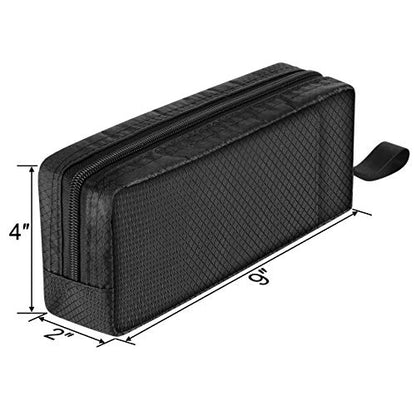 CM Travel Cable Organizer Case Portable Computer Accessories Zipper Mesh Pouch for Holding Laptop Mouse, Power Bank, USB, Adapter, Charger, Cellphone and Cosmetics (Case ONLY)