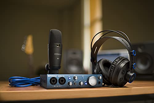 PreSonus AudioBox iTwo Studio USB 2.0 Recording Bundle with Interface, Headphones, Microphone and Studio One software | Interface, headphones, microphone, Ableton Live Lite and included DAW software