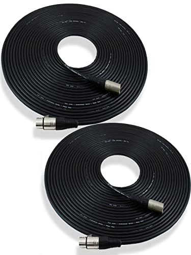 XLR Mic Cable Patch Cord - Male to Female, Professional Balanced Microphone Cable(50ft*2Pack) - size: 50ft*2