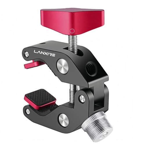 Super Clamp Mic Mount with 1/4" to 5/8" Screw - Compatible with Microphones or Photography Accessories - Max Load 4.4lb/2kg