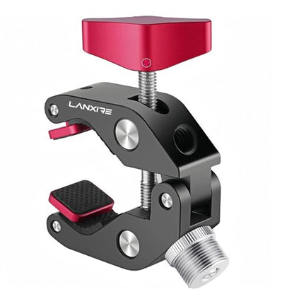 Super Clamp Mic Mount with 1/4" to 5/8" Screw - Compatible with Microphones or Photography Accessories - Max Load 4.4lb/2kg