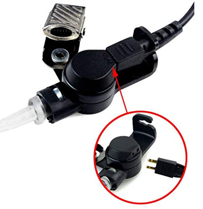 Retevis Walkie Talkie Earpiece with Mic, for Retevis RT22/RT21/H777/RT68 | Acoustic Tube, 2 Pin, Compatible with Pxton, Baofeng, Kenwood Walkie Talkies, Two Way Radio Headset with Big PTT Clip(1 Pack)