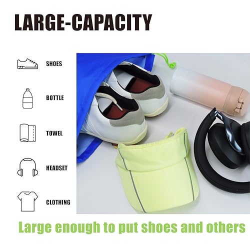 SANDIAN, Golf Shoes Pouch Bag, Waterproof Packing Storage Bag, Drawstring Rope Closures, Sublimation Dye Prints, Durable PU Coatings, Weather Resistant, Large Capacity, Carabiner Included (SP82)
