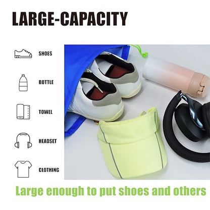 SANDIAN, Golf Shoes Pouch Bag, Waterproof Packing Storage Bag, Drawstring Rope Closures, Sublimation Dye Prints, Durable PU Coatings, Weather Resistant, Large Capacity, Carabiner Included (SP82)