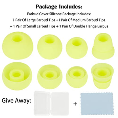 Ear Tips Earbud Tips Earbud Replacement Tips Replacement Earbud Tips Ear Tips For Earbuds Earbud Covers Silicone Tips Compatible With Powerbeats 1 2 3 Wireless Beats By Dre Headphones,4 Pairs (Yellow)