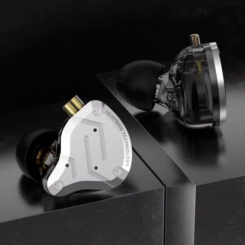 KZ ZS10 PRO in Ear Monitor Headphones, 4BA+1DD 5 Hybrid Driver Gaming Earbuds Wired Earphones, HiFi Clarity Sound Immersive Bass IEMs for Gaming Musicians Singers Audiophile (Black with Microphone) - color: Black, style: with mic