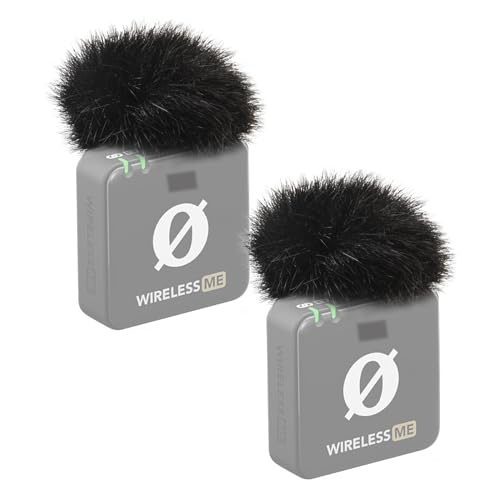 YOUSHARES Microphone Windscreen for Rode Wireless Me, Furry Pop Filter Wind Muff Compatible with Rode Wireless Me Wireless Microphone System, Reduce Background Noise Improve Sound Quality (2 Pcs)