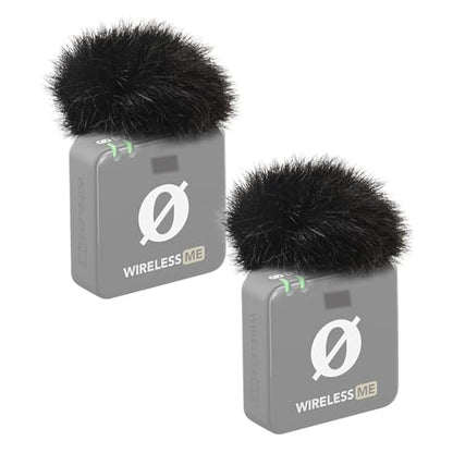 YOUSHARES Microphone Windscreen for Rode Wireless Me, Furry Pop Filter Wind Muff Compatible with Rode Wireless Me Wireless Microphone System, Reduce Background Noise Improve Sound Quality (2 Pcs)