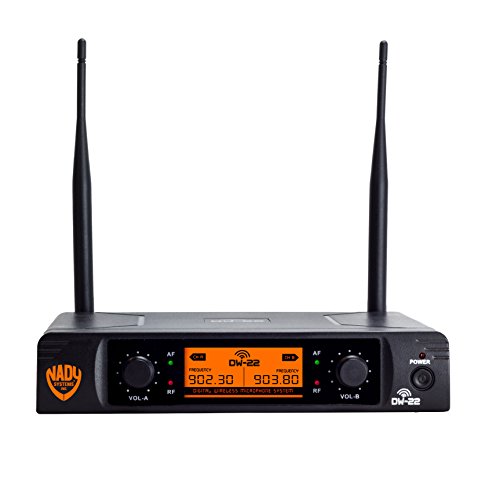Nady DW-22 Dual Digital Wireless Lapel Microphone System - Dual fixed UHF frequency -Ultra-low latency with QPSK modulation - XLR and ¼" outputs
