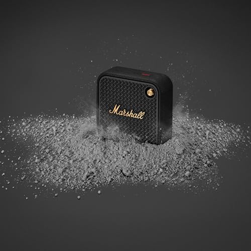 Marshall Willen II Portable Bluetooth Speaker - Rugged Waterproof/Dust-Proof Design | Loud Stereo Sound, Deep Bass | Compact and Wireless for Travel and Outdoors - Black and Brass - color: Black