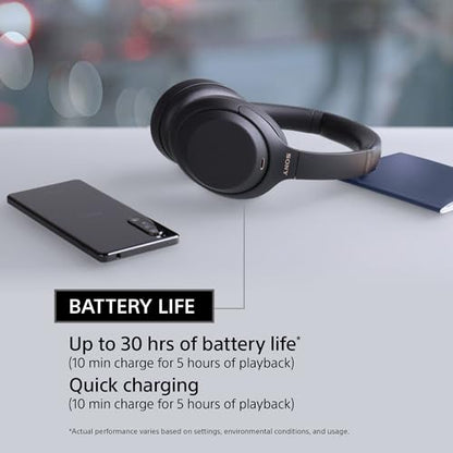 Sony WH-1000XM4 Wireless Premium Noise Canceling Overhead Headphones with Mic for Phone-Call and Alexa Voice Control, Midnight Blue WH1000XM4 | Mic for Phone-Call, Alexa Voice Control - color: Midnight Blue