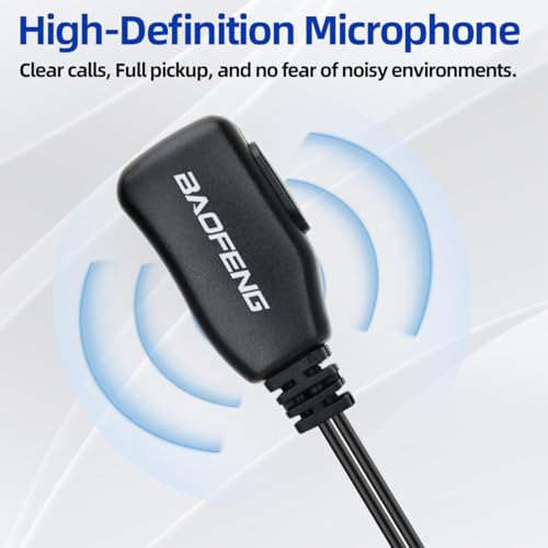 BAOFENG Walkie Talkies Earpiece with Mic 2 Pin Radio Headset Acoustic Tube | 5 PACK for Walkie Talkie UV-5R Mini BF-888S BF-F8HP PRO AR-5RM K5PLUS UV-32 DM-32 Two Way Radio Earpiece