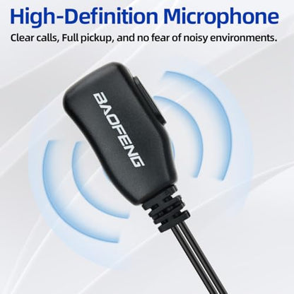 BAOFENG Walkie Talkies Earpiece with Mic 2 Pin Radio Headset Acoustic Tube | 5 PACK for Walkie Talkie UV-5R Mini BF-888S BF-F8HP PRO AR-5RM K5PLUS UV-32 DM-32 Two Way Radio Earpiece