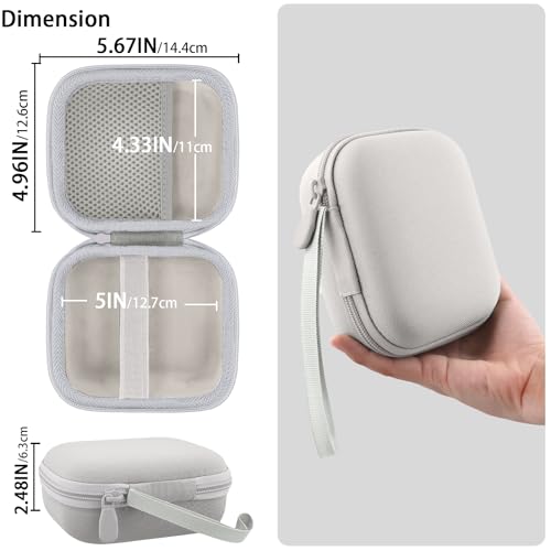 for Bose New SoundLink Micro 2nd Gen Speaker Protective Case, White | EVA Hard Shell, Soft Velvet Lining, Durable Wrist Strap, Portable Travel Bag with Carabiner, Mesh Accessory Pocket - color: White Case