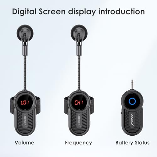 Lococo UHF Wireless Flute Microphone System: Wind Music Instruments Microphone Receiver and Transmitter, 160ft Range with Digital Screen, for Flute, Piccolo, Clarinet - color: Black2