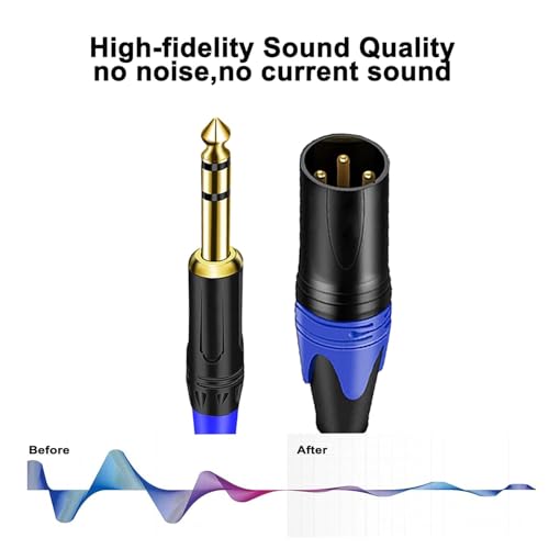 (10FT 1/4" TRS to Dual XLR Male Y Splitter Cable, 6.35mm Quarter inch Stereo to 2 XLR Male Breakout Microphone Cable Cord - size: 1/4 Inch TRS to Dual XLR Male - 10 FT
