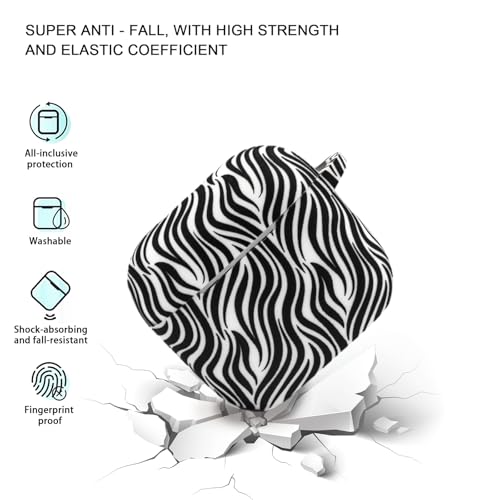 Case Compatible with AirPods 4 Case,Soft Silicone Cover with Bracelet Lanyard and Keychain, Cute Wireless Charging Protective Case for Apple AirPods 4th for Women and Men (Zebra) - color: Zebra