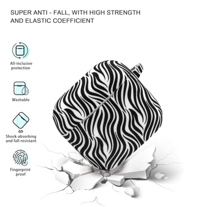 Case Compatible with AirPods 4 Case,Soft Silicone Cover with Bracelet Lanyard and Keychain, Cute Wireless Charging Protective Case for Apple AirPods 4th for Women and Men (Zebra) - color: Zebra