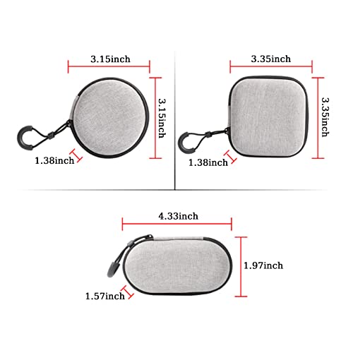 BetterJonny 3 Pack EVA Hard Earphone Carrying Case - Portable Storage Mini Earbud Case for Bluetooth Ear Buds - USB Adapter Cable Coin Pouch Wallet (Grey) - color: Grey