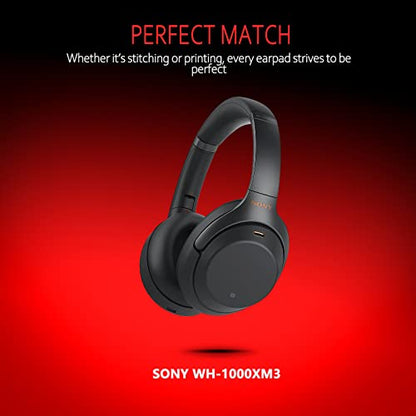 Krone Kalpasmos Sony WH-1000XM3 Ear Pads, WH1000XM3 EarPads with Softer Protein Leather, Earpads Cushions Replacement for Sony XM3 (1000xm3) Headphones, Black - color: Black