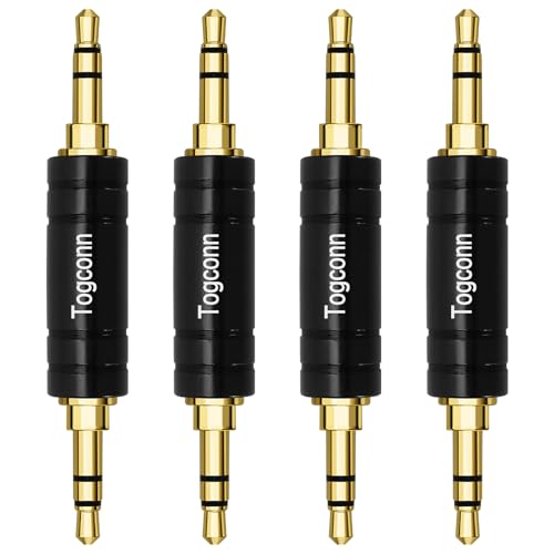 3.5mm 1/8 Inch AUX Audio Adapter 4 Pack，3.5mm TRS Stereo Male to Male Audio Headphone Jack Extender Connector，Gold-Plated, Compatible with Headphone, MP3 Player, Speakers，Tablet, Car Stereo，Microphone - style: 4 Pack