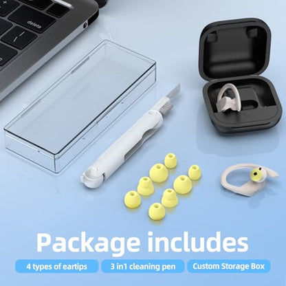 8 Pairs Replacement Ear tip for Powerbeats Pro （Yellow） | Beats Earbuds Replacement Tips,Wireless Earphone Headphones, Silicone Earbuds Buds Set with Cleaning kit - color: Yellow