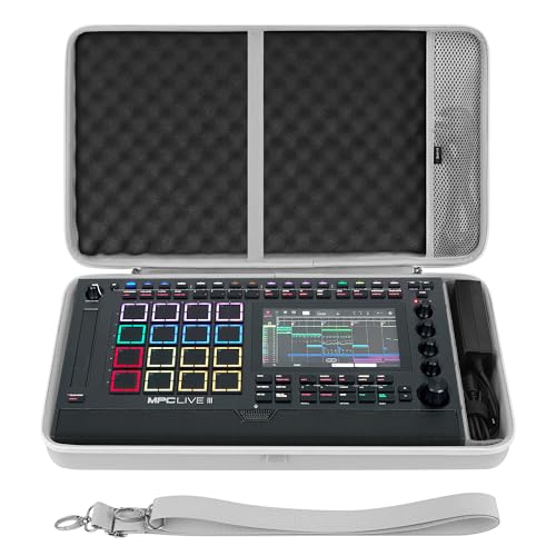 GEEKRIA Audio Interface Carrying Case, Compatible with Akai Professional MPC Live III, EVA Hard Shell Portable Travel Bag (Light Gray) - color: Light Gray